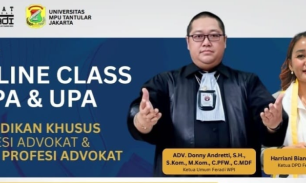 Feradi WPI DPD Jakarta Gelar Online Class PKPA & UPA Batch 1: Melahirkan Advokat Berintegritas Di Era Digital