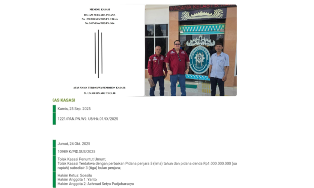 Pengurangan Hukuman Kasasi Ubah Vonis 10 Tahun Menjadi 5 Tahun 3 Bulan