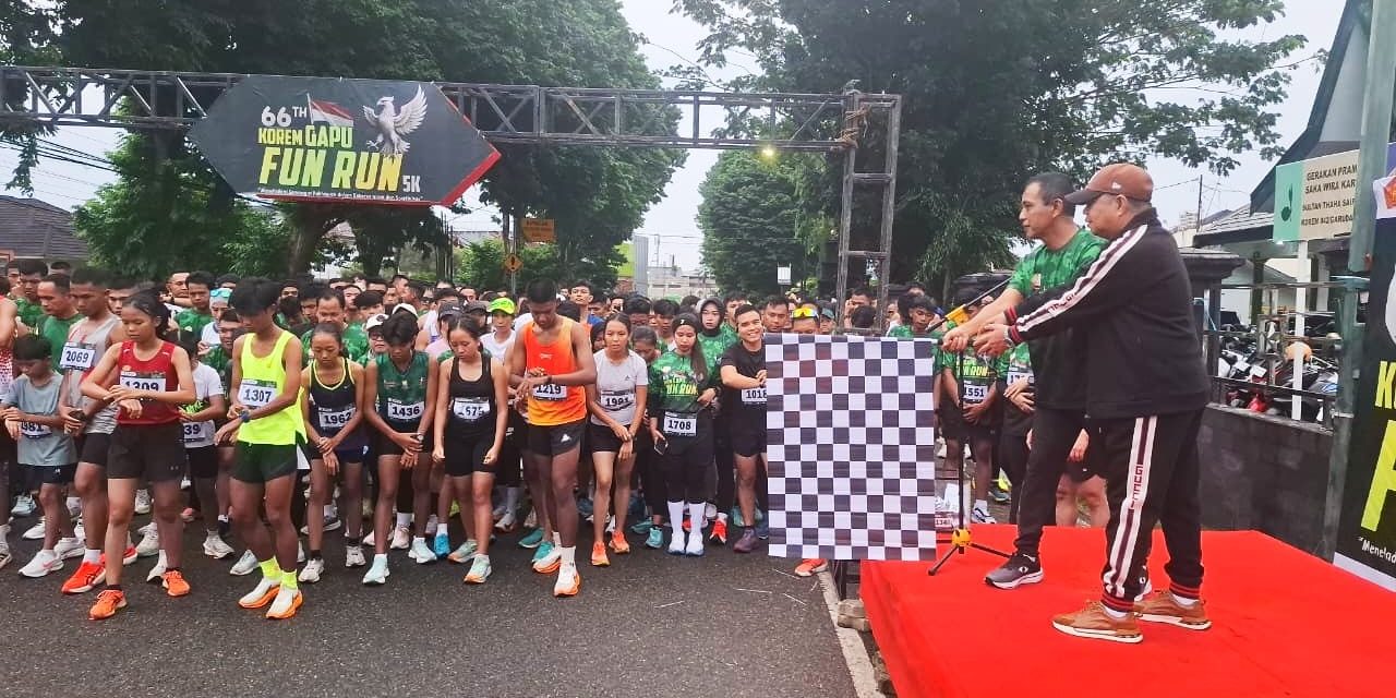 Ribuan Peserta Tumpah Ruah, Fun Run 5K Meriahkan HUT ke-66 Korem 042/Gapu