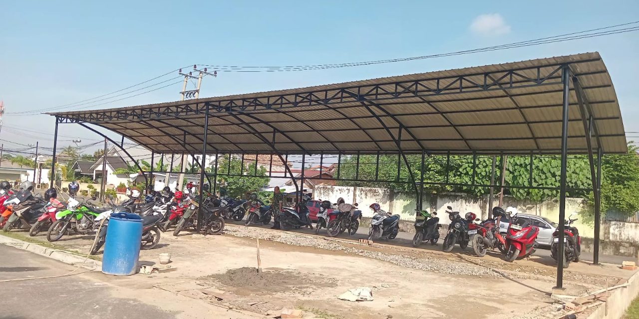 Kodim Palembang Terus Berbenah, Pembangunan Parkiran Dan Pos Jaga Capai Progres Signifikan