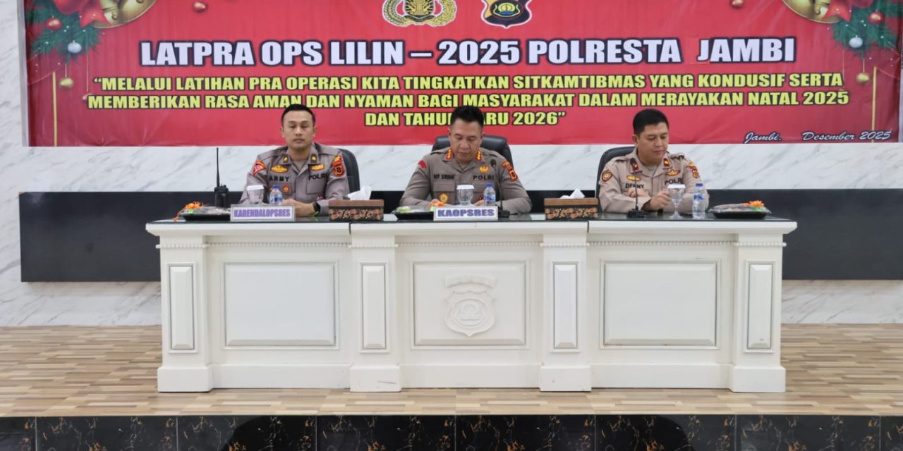 Kapolresta Jambi Pimpin Pembukaan Latpraops Lilin 2025 dan Pengamanan Tahun Baru 2026