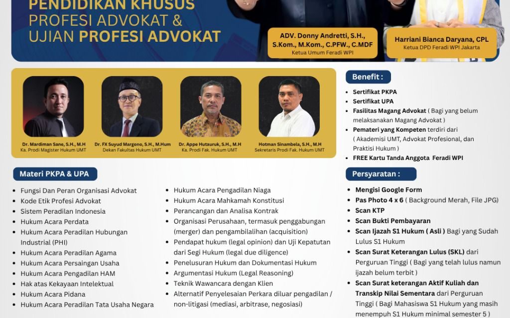 Feradi WPI DPD Jakarta Raya Sukses Gelar PKPA dan UPA Batch #1 Bersama Universitas Mpu Tantular