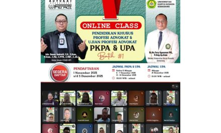 PKPA Batch #1 Tuntas, UNKAHA Gandeng FERADI WPI Cetak Calon Advokat Berintegritas