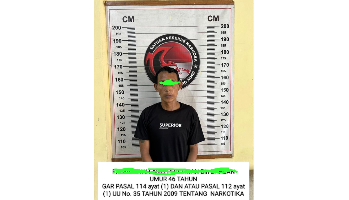 Satresnarkoba Polres Muaro Jambi Tangkap Pelaku Penyalahgunaan Narkotika di Desa Pulau Kayu Aro