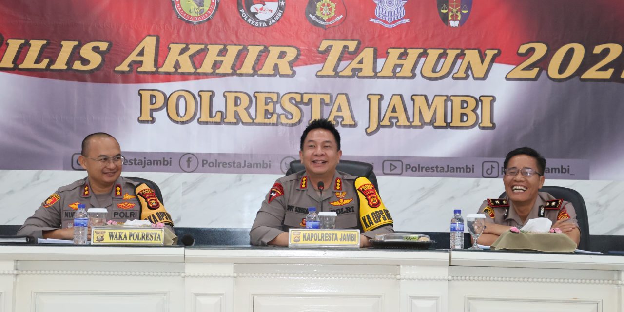Rilis Akhir Tahun 2025, Polresta Jambi Klaim Kejahatan Terkendali dan Penanganan Kasus Meningkat