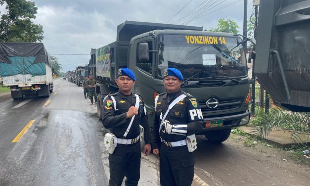 Denpom II/2 Jambi Pastikan Konvoi Sermat Penanggulangan Bencana Sumatra Melaju Aman