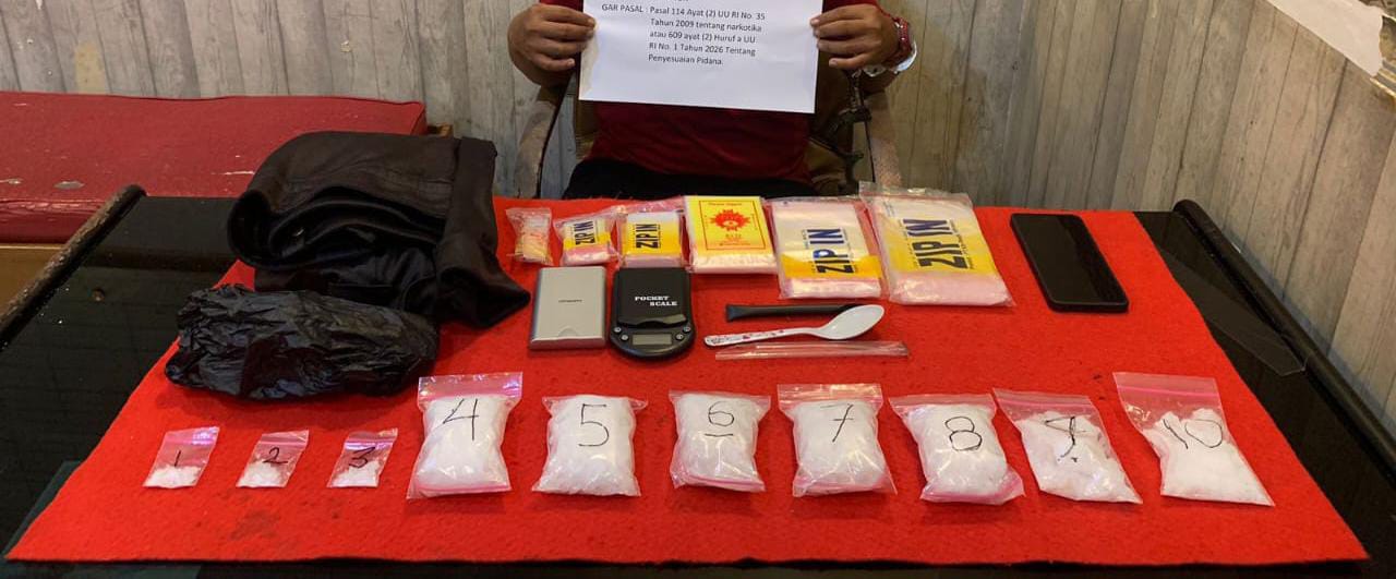 Gagalkan Peredaran Narkoba, Polresta Jambi Amankan Pelaku Pembawa 602 Gram Sabu