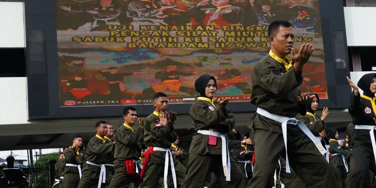 Beladiri Wajib Bagi Prajurit TNI AD, Kodam II/Sriwijaya Gelar Uji Kenaikan Tingkat Pencak Silat Militer