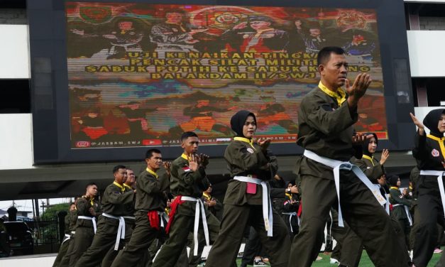 Beladiri Wajib Bagi Prajurit TNI AD, Kodam II/Sriwijaya Gelar Uji Kenaikan Tingkat Pencak Silat Militer