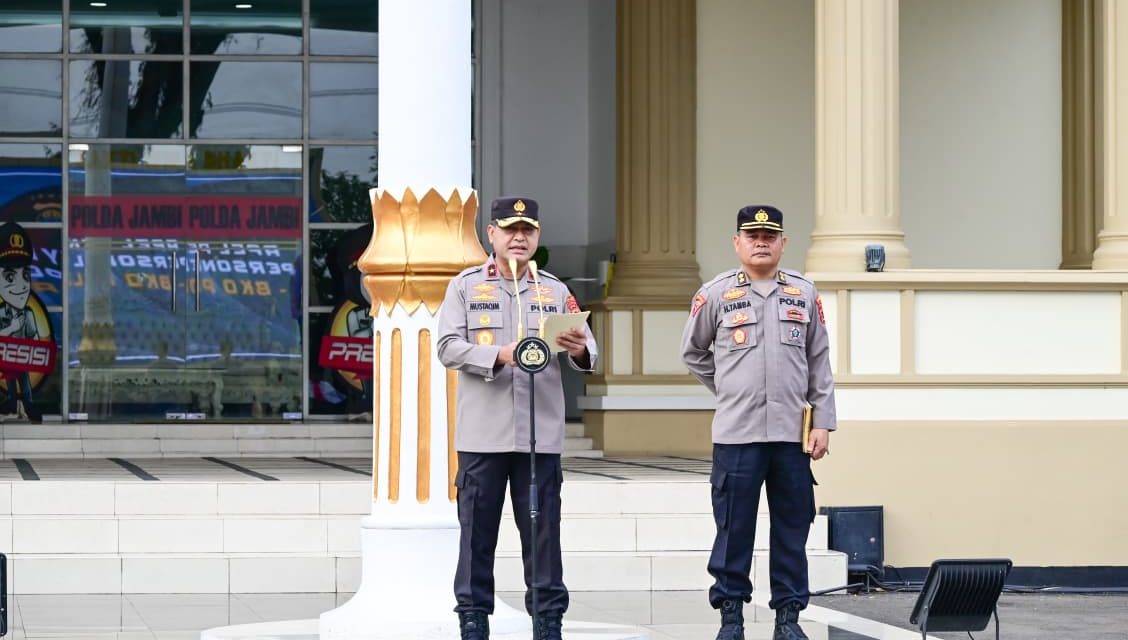 Tuntaskan Misi Kemanusiaan Di Sumbar, 40 Personel BKO Polda Jambi Disambut Apel Kehormatan