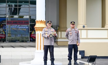Tuntaskan Misi Kemanusiaan Di Sumbar, 40 Personel BKO Polda Jambi Disambut Apel Kehormatan