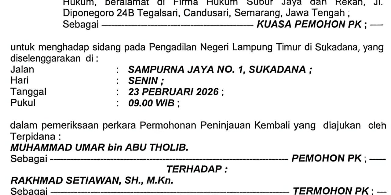 Ketum Feradi Wpi Soroti Keterlambatan Sidang Di Pengadilan Negeri Sukadana