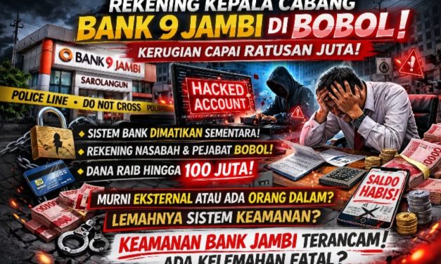 Sistem Pengamanan Bank 9 Jambi Dipertanyakan, Dugaan Rekening Nasabah Dibobol Picu Keresahan