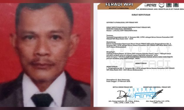 DPP FERADI WPI Suryana Resmi Menjabat Ketua Dewan Penasehat
