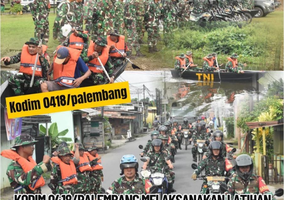 Kodim 0418/Palembang Siagakan Personel Dan Alutsista Dalam Latihan Satuan Perbantuan Bencana