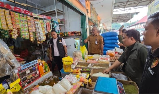 Satgas Ditreskrimsus Polda Jambi cek bapok di Pasar Angso Duo jelang Ramadan