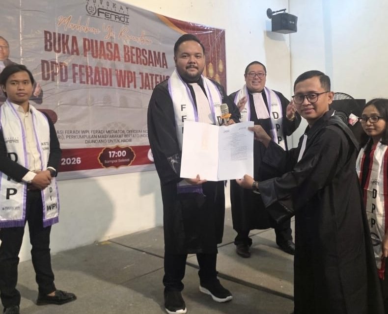 Bayu Saputra SH Beserta Beberapa Advokat Baru FERADI WPI Resmi Diangkat Di Jawa Tengah