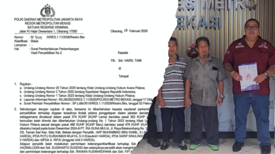 Penanganan Dugaan Penggelapan Di Polres Metro Bekasi Disorot, Kuasa Hukum Nilai Proses Penyelidikan Lamban