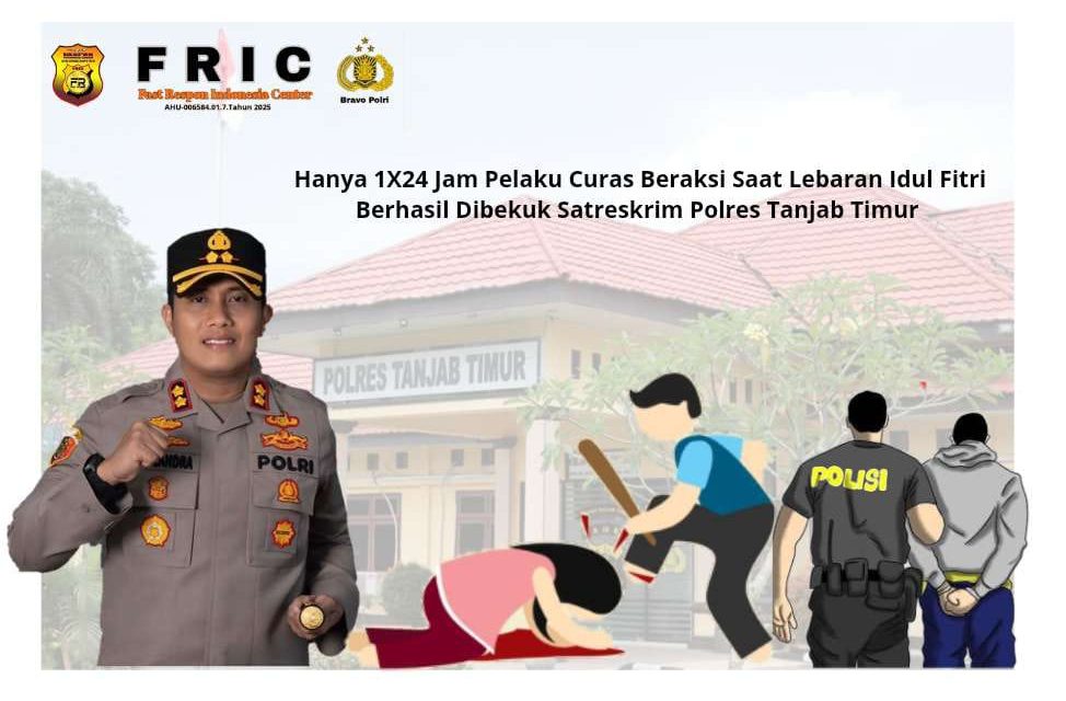 Hanya 1×24 Jam, Pelaku Curas Saat Lebaran Berhasil Dibekuk Satreskrim Polres Tanjab Timur