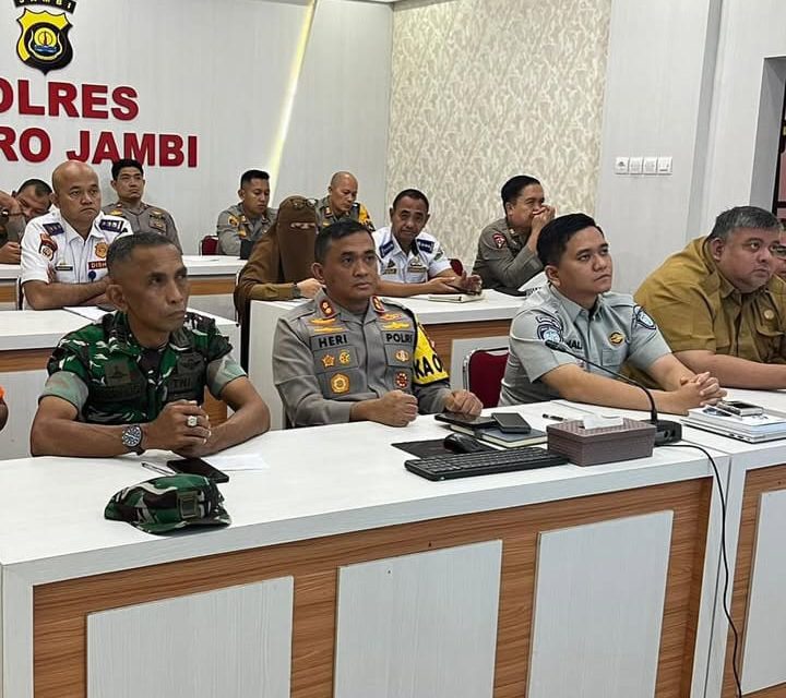 Kapolres Muaro Jambi Ikuti Rakor Lintas Sektoral Pengamanan Idul Fitri 1447 H