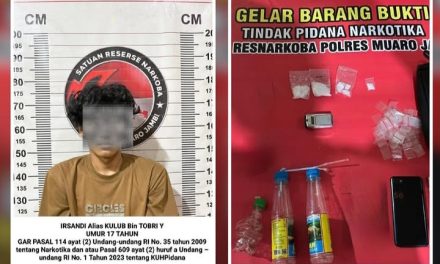 Satresnarkoba Polres Muaro Jambi Tangkap Remaja Terkait Peredaran Sabu Di Kumpe Ilir