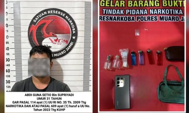Satresnarkoba Polres Muaro Jambi Tangkap Pria Terkait Penyalahgunaan Sabu Di Maro Sebo