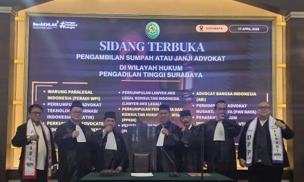 Lima Advokat Feradi WPI Resmi Disumpah Di Pengadilan Tinggi Surabaya