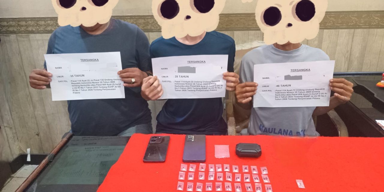 Satresnarkoba Polresta Jambi Tangkap Tiga Pelaku, 56 Paket Sabu Diamankan