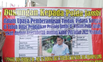 AMUK Desak Kejati Dan Polda Jambi Periksa Kadisdik Merangin Terkait Dugaan Korupsi DAK 2022