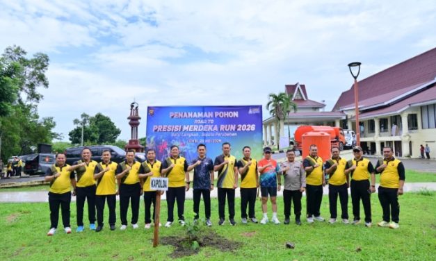 Polda Jambi Tanam Pohon Dalam Road To Presisi Merdeka Run 2026, Wujud Nyata Kepedulian Lingkungan