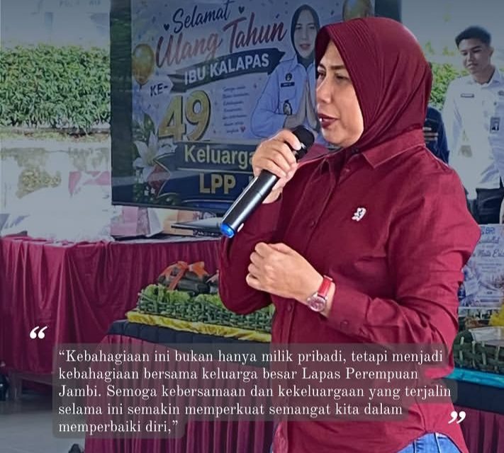Hari Ulang Tahun Kalapas Perempuan Kelas IIB Jambi Meita Eriza Jadi Momentum Berbagi Kebahagiaan