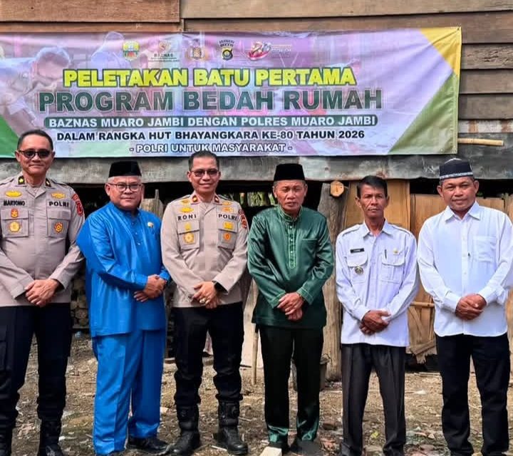 Polres Muaro Jambi Dan Baznas Bedah Rumah Warga, Wujud Nyata Kepedulian Sosial Untuk Masyarakat