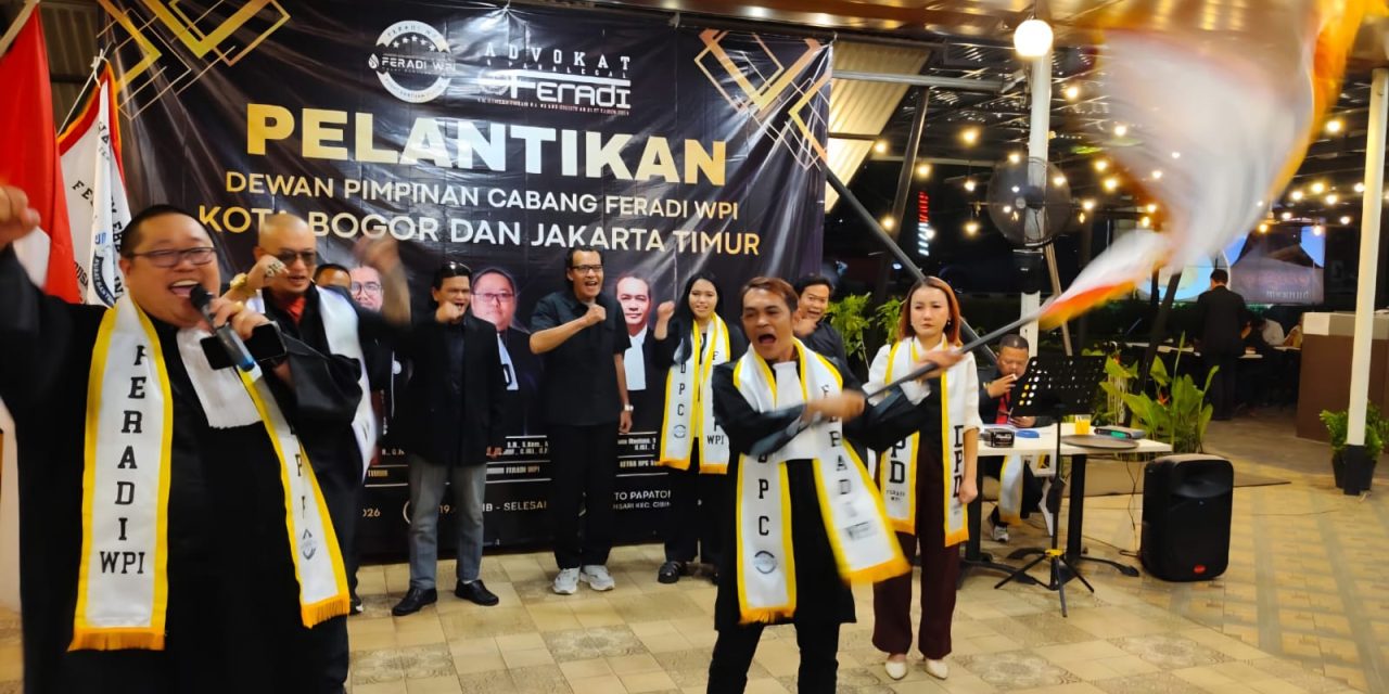 Waketum Adv. Suwanto Kalungkan Slempang Kepada Erwin Maulana, Resmi Tandai Pelantikan DPC FERADI WPI Kota Bogor