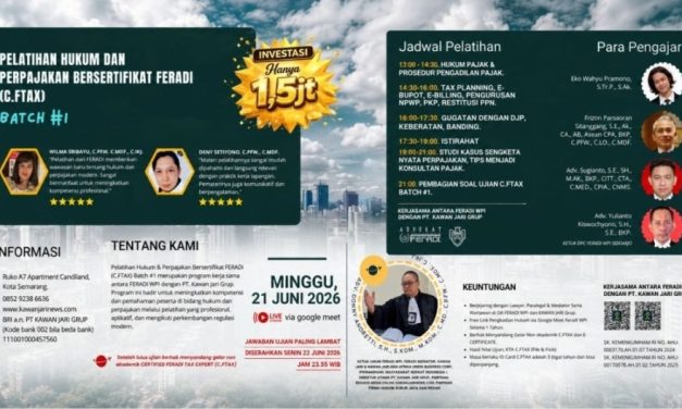 Pelatihan Hukum Pajak FERADI Tax Consultant Digelar Online, Siapkan Profesional Hadapi Sengketa Perpajakan