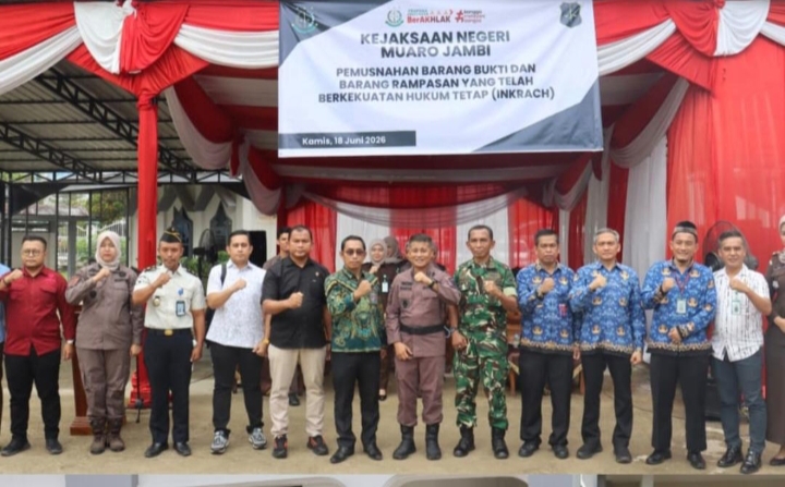 Lapas Perempuan Kelas IIB Jambi Hadiri Pemusnahan Barang Bukti Kejari Muaro Jambi
