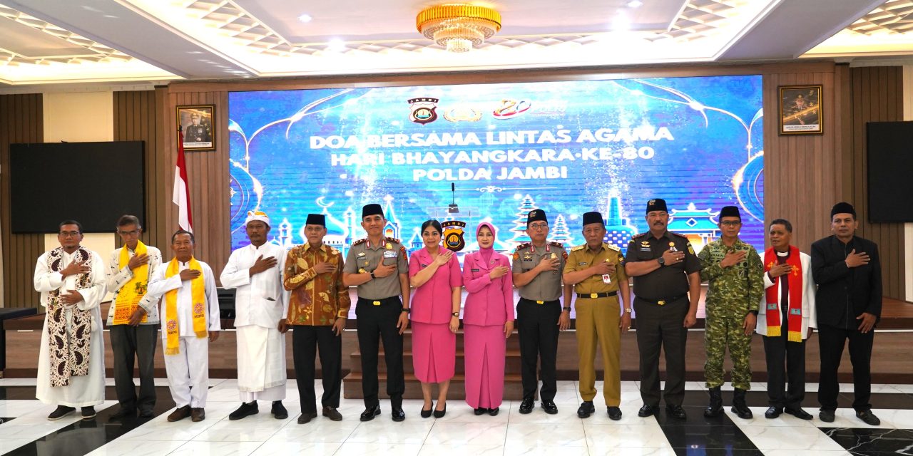 Danrem 042/Gapu Hadiri Doa Bersama Lintas Agama Peringati Hari Bhayangkara ke-80