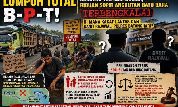 Lumpuh Total Jalur B-P-T, Ribuan Sopir Batu Bara Terdampak, Publik Pertanyakan Solusi Pengaturan Lalu Lintas