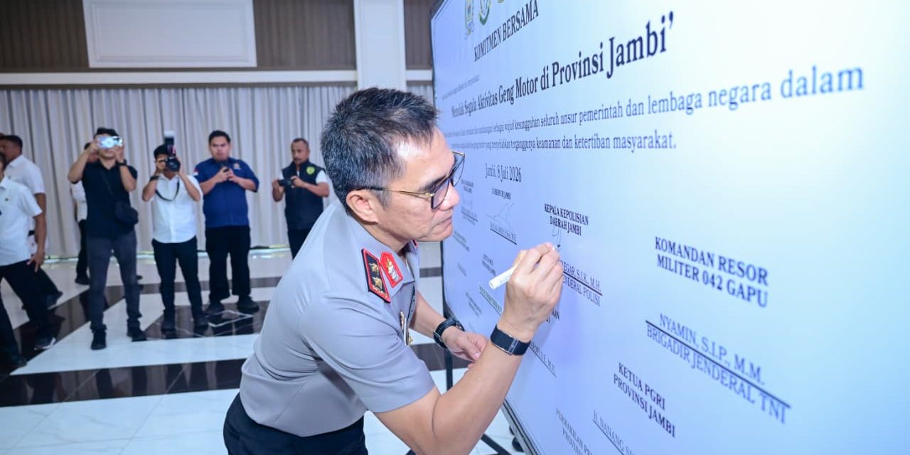 Polda Jambi Perkuat Sinergi Lintas Sektoral, Deklarasikan Strategi Bersama Berantas Geng Motor