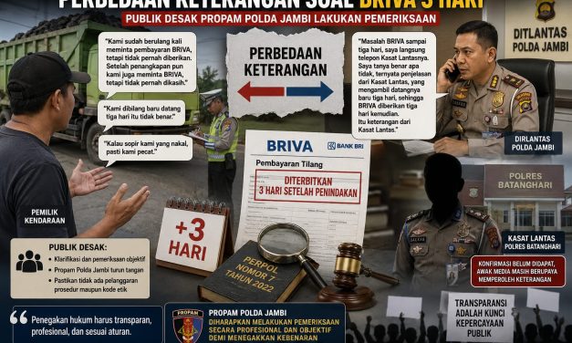 Dirlantas Polda Jambi Diduga Terima Keterangan Berbeda Soal BRIVA 3 Hari, Publik Desak Propam Lakukan Pemeriksaan