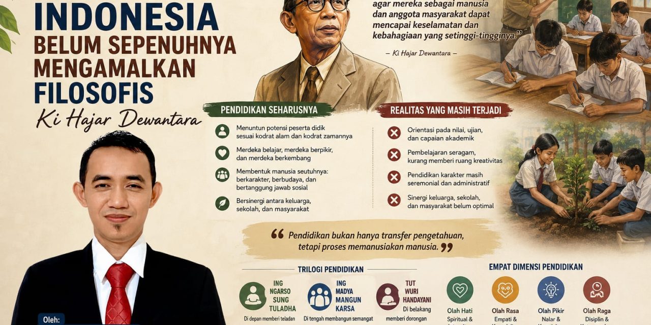 Pendidikan Indonesia Belum Sepenuhnya Mengamalkan Filosofi Ki Hajar Dewantara
