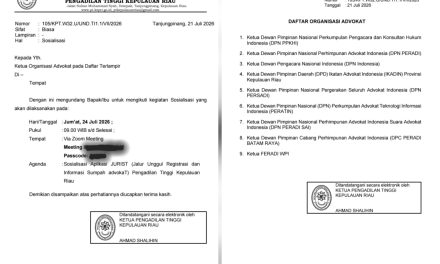 FERADI WPI Apresiasi Sosialisasi Aplikasi JURIST Untuk Penyumpahan Advokat Di Pengadilan Tinggi Kepulauan Riau