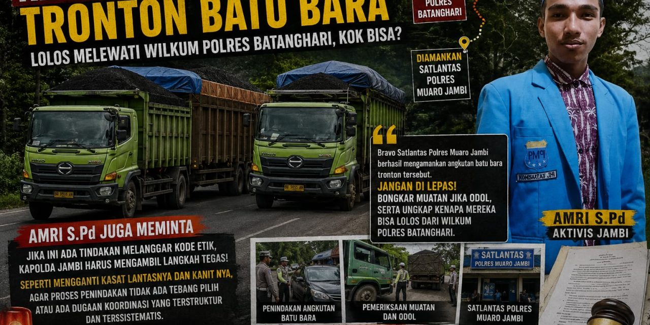Kembali! Dua Tronton Batu Bara Melintas Wilayah Hukum Polres Batanghari, Aktivis Desak Pengawasan Diusut