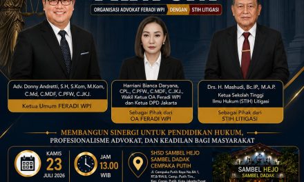 Feradi WPI Dan STIH Litigasi Bangun Sinergi Pendidikan Hukum Melalui Penandatanganan MoU PKPA Dan UPA