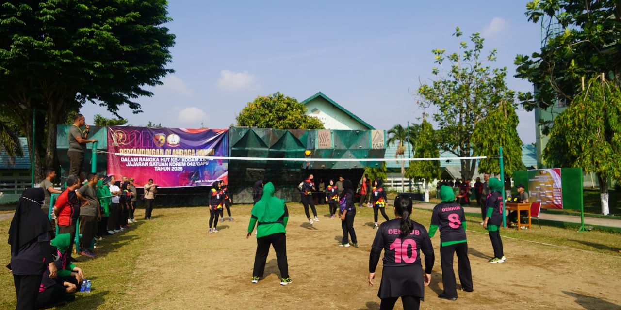 Korem 042/Gapu Semarakkan HUT Ke-1 Kodam XX/TIB dengan Turnamen Olahraga