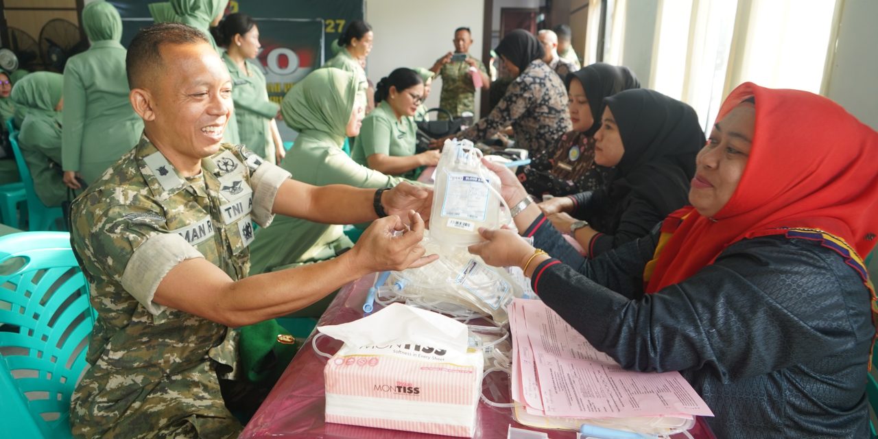 Peringati HUT Ke-1 Kodam XX/TIB, Korem 042/GAPU Gelar Donor Darah di Makodim 0415/Jambi