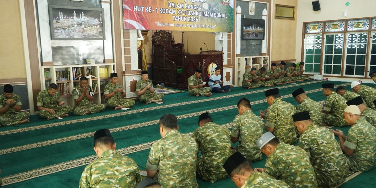 Korem 042/Garuda Putih Gelar Doa Bersama Peringati HUT Ke-1 Kodam XX/Tuanku Imam Bonjol