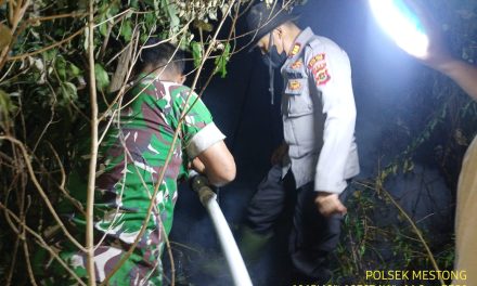 Kapolsek Mestong Pimpin Pendinginan Pascakarhutla di Desa Sebapo