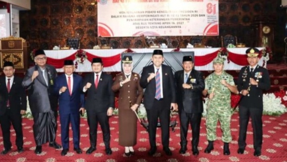 Kapolres Merangin Hadiri Rapat Paripurna DPRD Dengarkan Pidato Kenegaraan Presiden