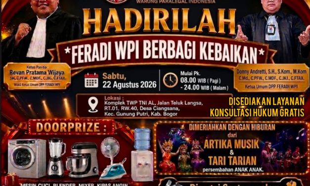 FERADI WPI Berbagi Kebaikan, Pesta Rakyat Hadirkan Hadiah, Santap Malam dan Konsultasi Hukum Gratis