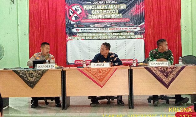 Cegah Geng Motor Dan Premanisme, Kecamatan Mestong Gelar Deklarasi Dan Pakta Integritas
